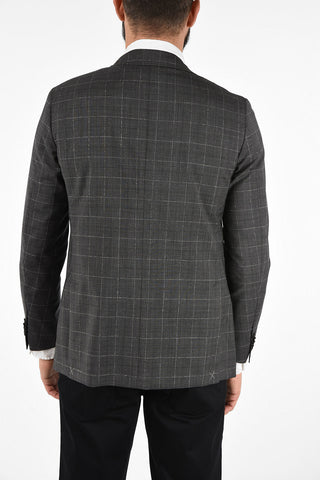 CC COLLECTION check half lining side vents 2-button RIGHT blazer