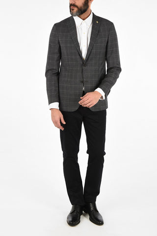 CC COLLECTION check half lining side vents 2-button RIGHT blazer