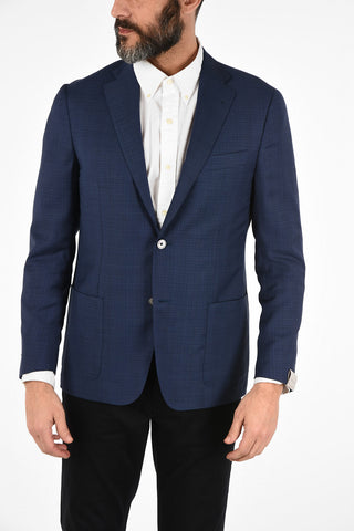 tattersall check half lining side vents 2-button GATE blazer