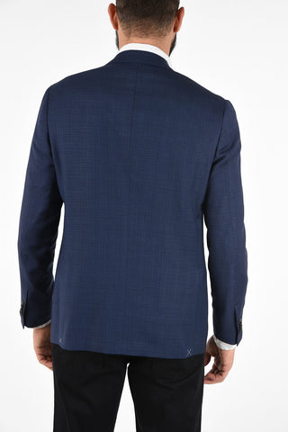 tattersall check half lining side vents 2-button GATE blazer
