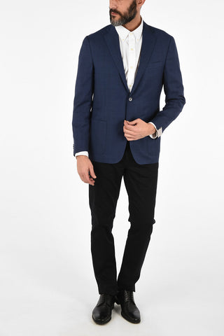 tattersall check half lining side vents 2-button GATE blazer