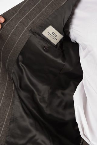 CC COLLECTION side vents pinstriped 2-button RIGHT suit