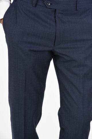 Side Vents Pinstriped Drop 6R 2-Button MANTUA Suit