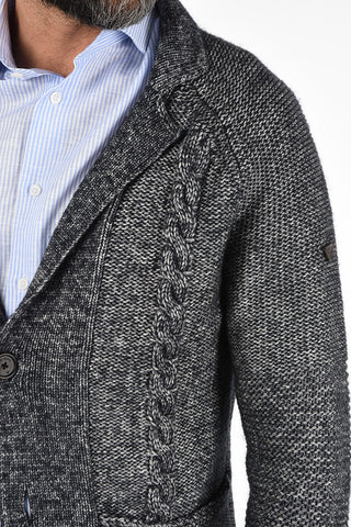 ARMANI JEANS V-Neck Cable Knit Cardigan