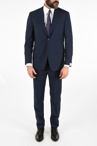 Side Vents Pin Check Drop 6R 2-Button MANTUA Suit