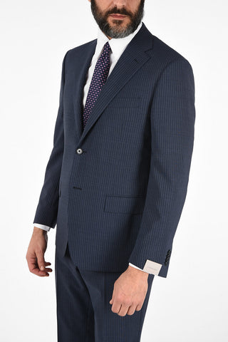 Side Vents Pinstriped Drop 6R 2-Button MANTUA Suit