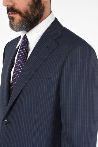 Side Vents Pinstriped Drop 6R 2-Button MANTUA Suit