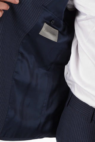 Side Vents Pinstriped Drop 6R 2-Button MANTUA Suit