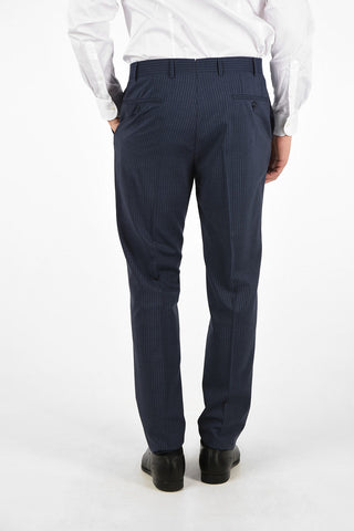 Side Vents Pinstriped Drop 6R 2-Button MANTUA Suit