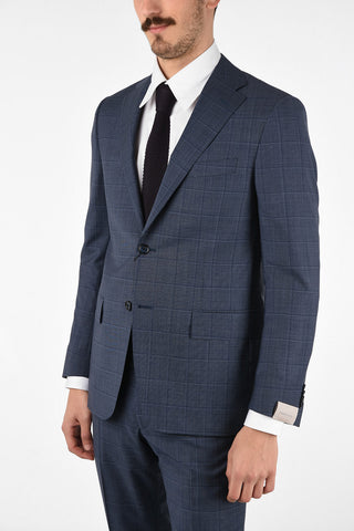 side vents check 2-button MANTUA suit