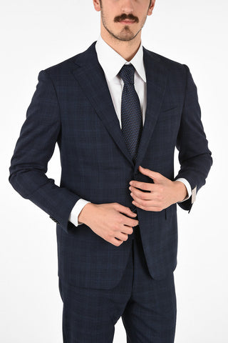 side vents check 2-button MANTUA suit