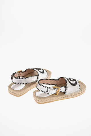 Sandali Monogram in Nappa Lamè con Scuola Corda