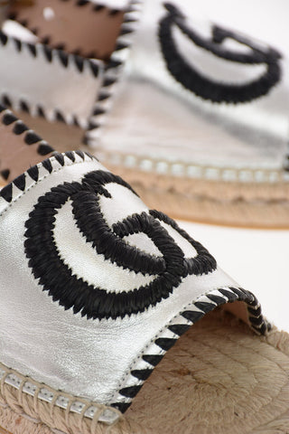 Sandali Monogram in Nappa Lamè con Scuola Corda