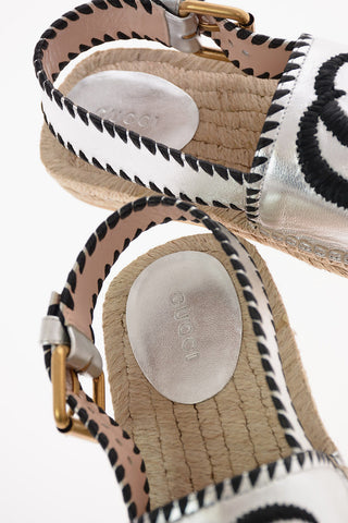 Sandali Monogram in Nappa Lamè con Scuola Corda