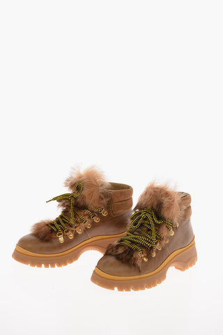 Sheepskin Hiking Boots with Track Sole