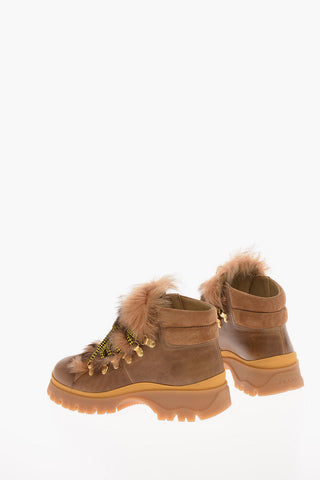 Sheepskin Hiking Boots with Track Sole