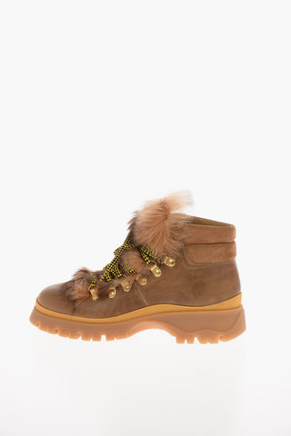 Sheepskin Hiking Boots with Track Sole