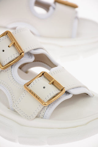 Leather Platform Slides