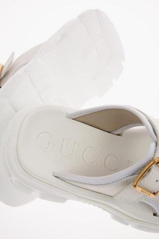 Leather Platform Slides