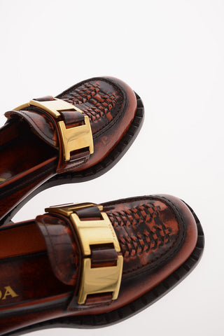 Leather Bit Loafers with Heel 4 Cm 