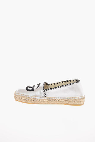 Metallic Soft Leather Monogram Espadrilles