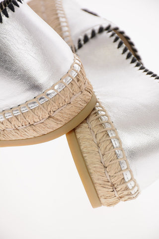 Metallic Soft Leather Monogram Espadrilles