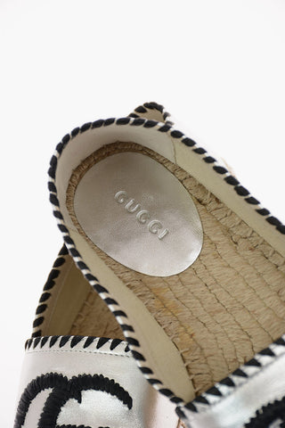 Metallic Soft Leather Monogram Espadrilles