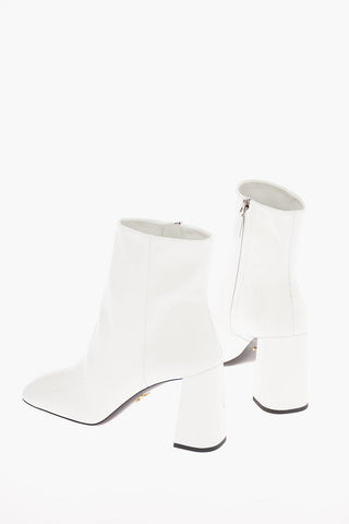 Patent Leather Ankle Boots with Zip Closure 9 Cm 