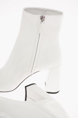 Patent Leather Ankle Boots with Zip Closure 9 Cm 