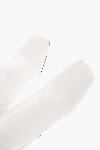 Patent Leather Ankle Boots with Zip Closure 9 Cm 