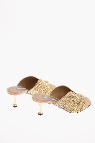 Jewel Mules with Kitten Heel 6 Cm 