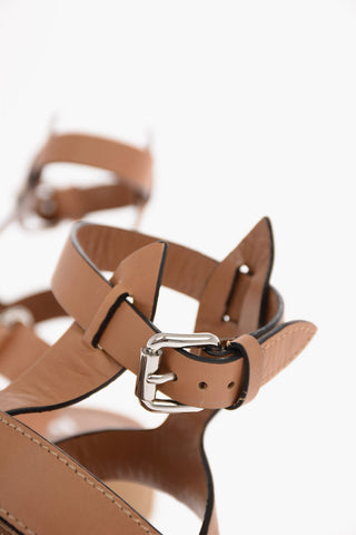 Sandali in Pelle Intrecciata con Suola Platform 3 Cm 
