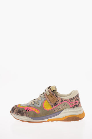 Leather Nylon ULTRAPACE PINK TEJUS Sneakers with Side Logo