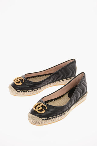 Quilted Soft Leather Monogram Espadrilles