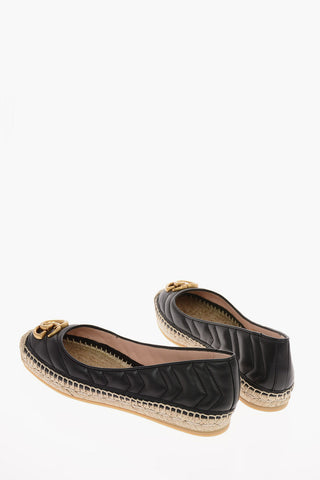 Quilted Soft Leather Monogram Espadrilles