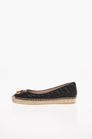 Quilted Soft Leather Monogram Espadrilles