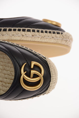 Quilted Soft Leather Monogram Espadrilles