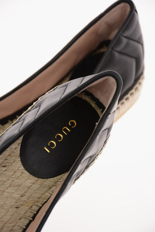 Quilted Soft Leather Monogram Espadrilles