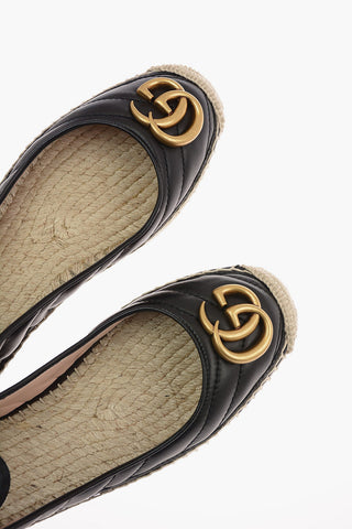 Quilted Soft Leather Monogram Espadrilles