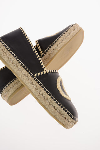 Soft Leather Monogram Espadrilles