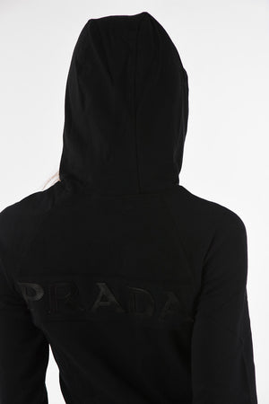 hoodie sweatshirt with Ecoleather Details and Zip closure