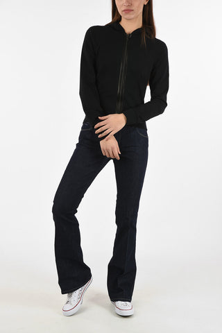 hoodie sweatshirt with Ecoleather Details and Zip closure