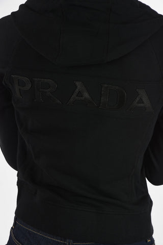 hoodie sweatshirt with Ecoleather Details and Zip closure