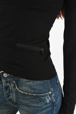 Crew-neck sweater with Pockets Front