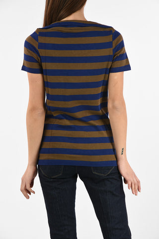 awning striped bateau neckline t-shirt