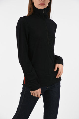 turtle neck half zip mock-neck sweatshirt