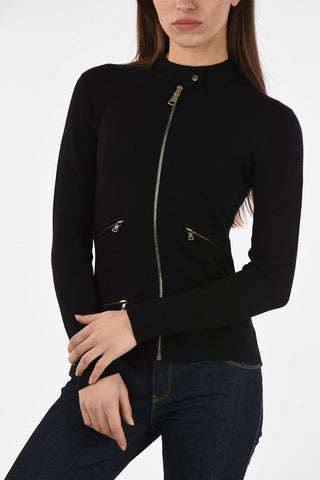 half zip mock-neck sweater with Front Pockets