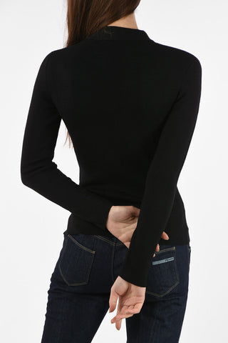 half zip mock-neck sweater with Front Pockets