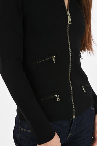 half zip mock-neck sweater with Front Pockets