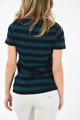 awning striped bateau neckline t-shirt
